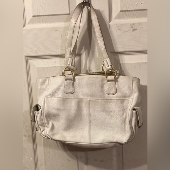 SIGRID OLSEN - GENUINE COWHIDE SHOULDER BAG w/PENCIL HOLDER BEIGE - Picture 1 of 8